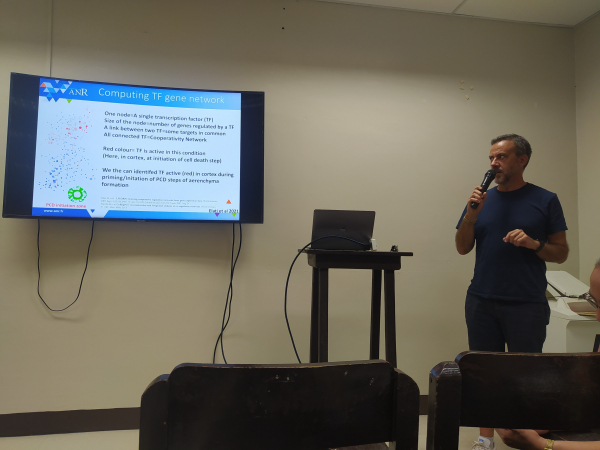 Christophe P&eacute;rin & Anne C&eacute;cile Meunier presented AGAP CIRAD Genome Editing Platforms and GREENER research project to future partners &copy;Meunier A